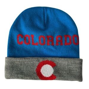COLORADO Blue and Gray Men's Beanie Knit Hat